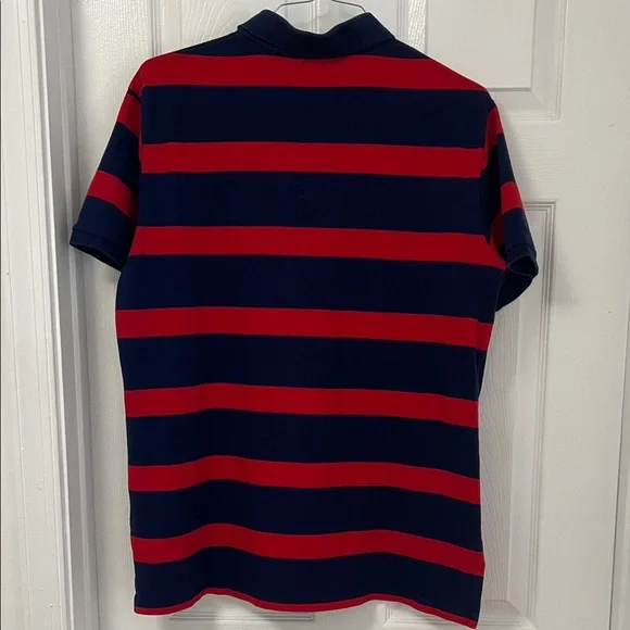Polo by Ralph Lauren Men's Blue & Red Striped Polo -Custom Fit - size XL - Picture 4 of 5